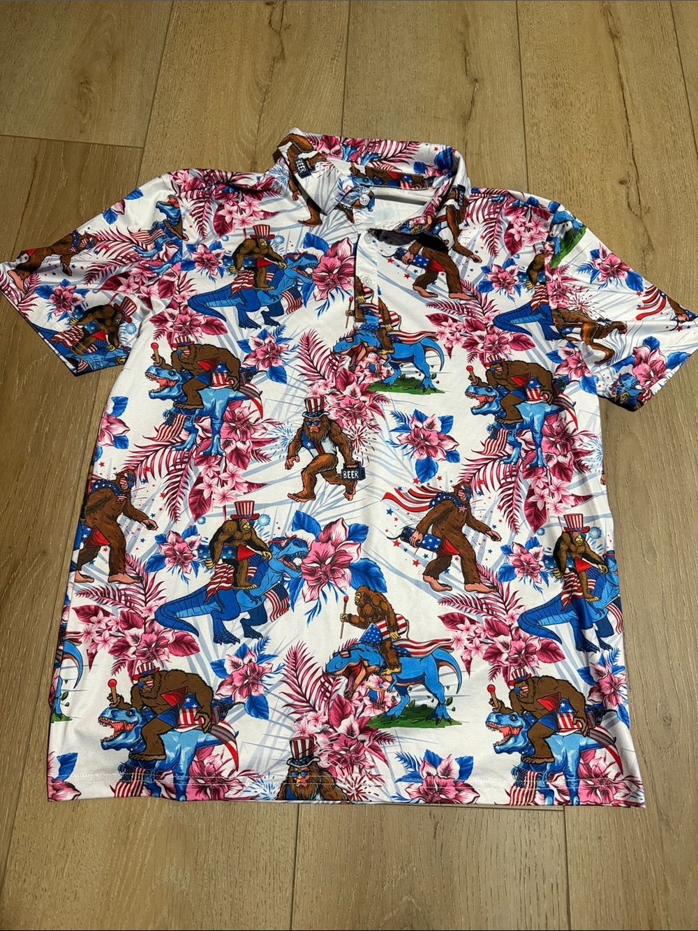 Men’s golf polo|Patriotic print|Mens S